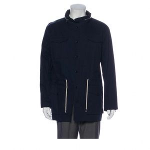 TIMO WEILAND Navy Blue Parka with Hood